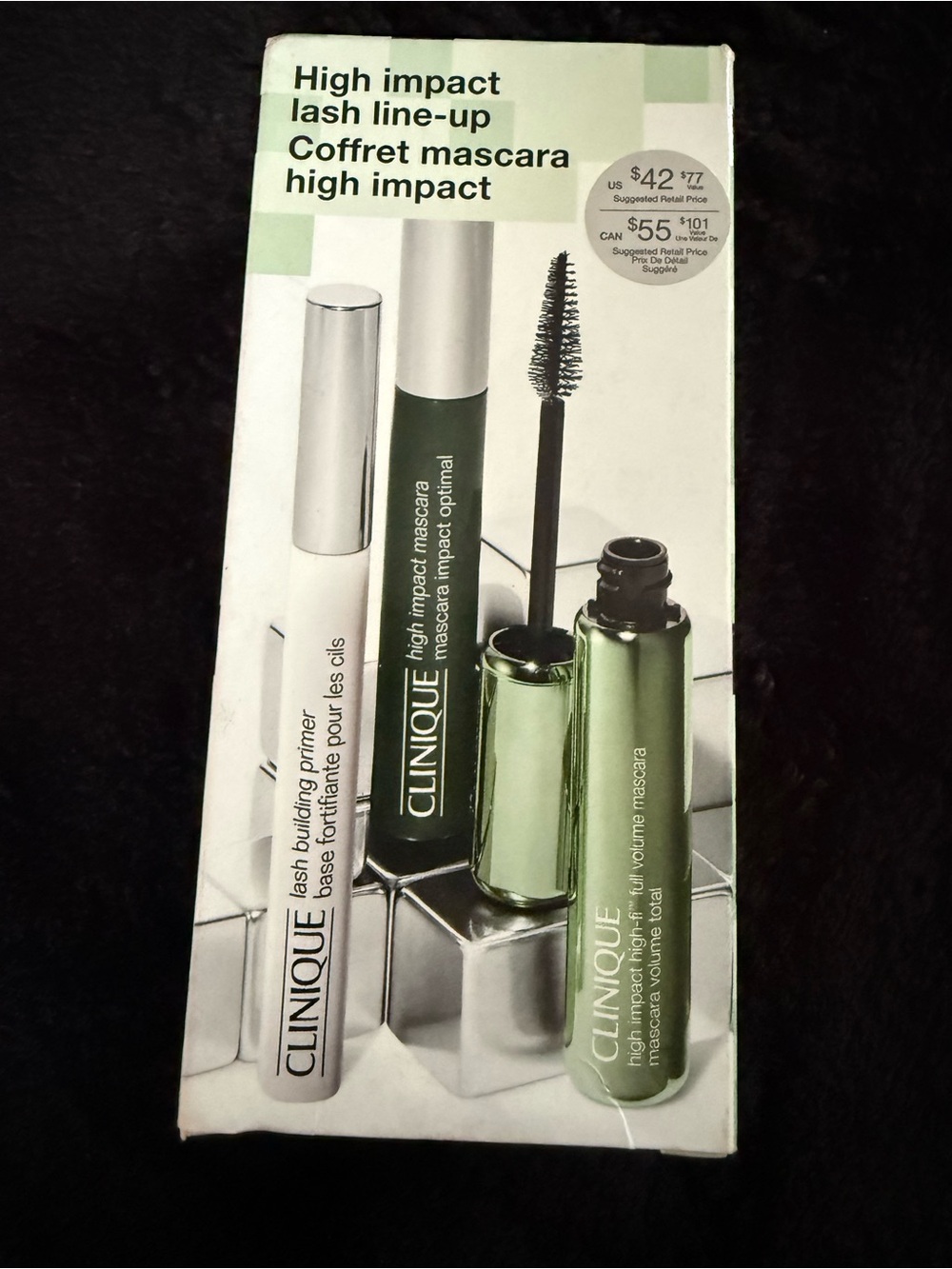 Clinique High Impact Lash Line-Up Mascara Set NIB 3 Piece Full Size Gift Set $42